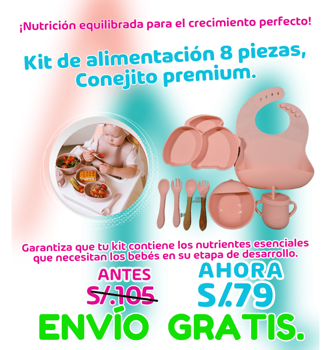 KIT DE ALIMENTACIÓN 8 PIEZAS, CONEJITO PREMIUM.